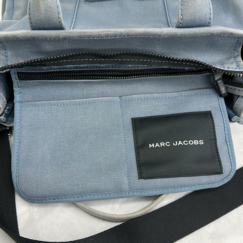 Marc Jacobs Blue and Black Tote Bag with Detachable Strap - Picture 8 of 14